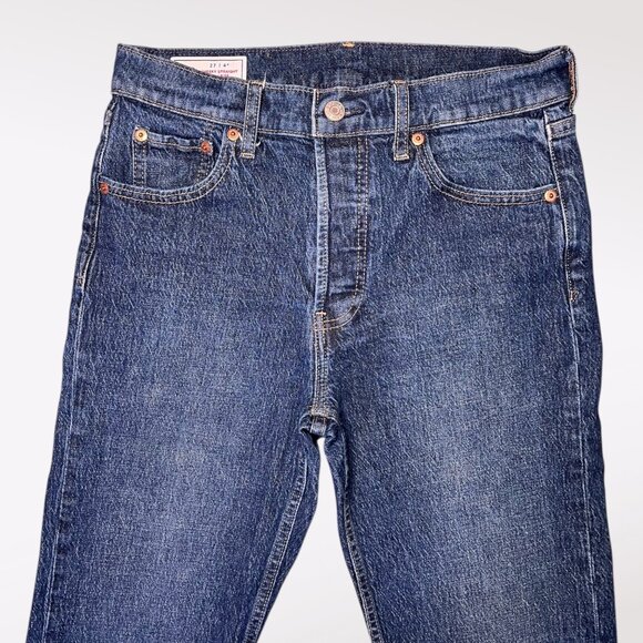 GAP Cheeky Straight High Rise Dark Wash Button Fly Jeans Petite Size 27 - Picture 2 of 7